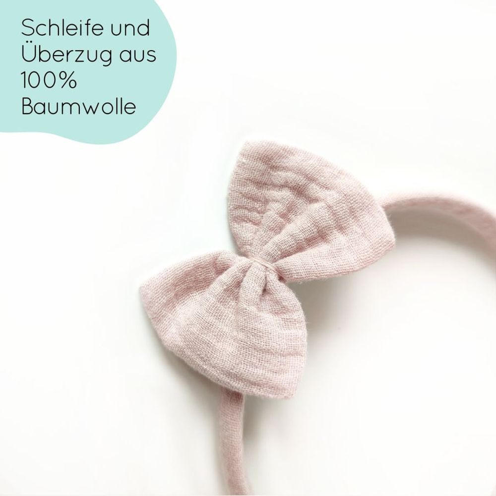 Haarreifen | Schleife Emma | hellrosa