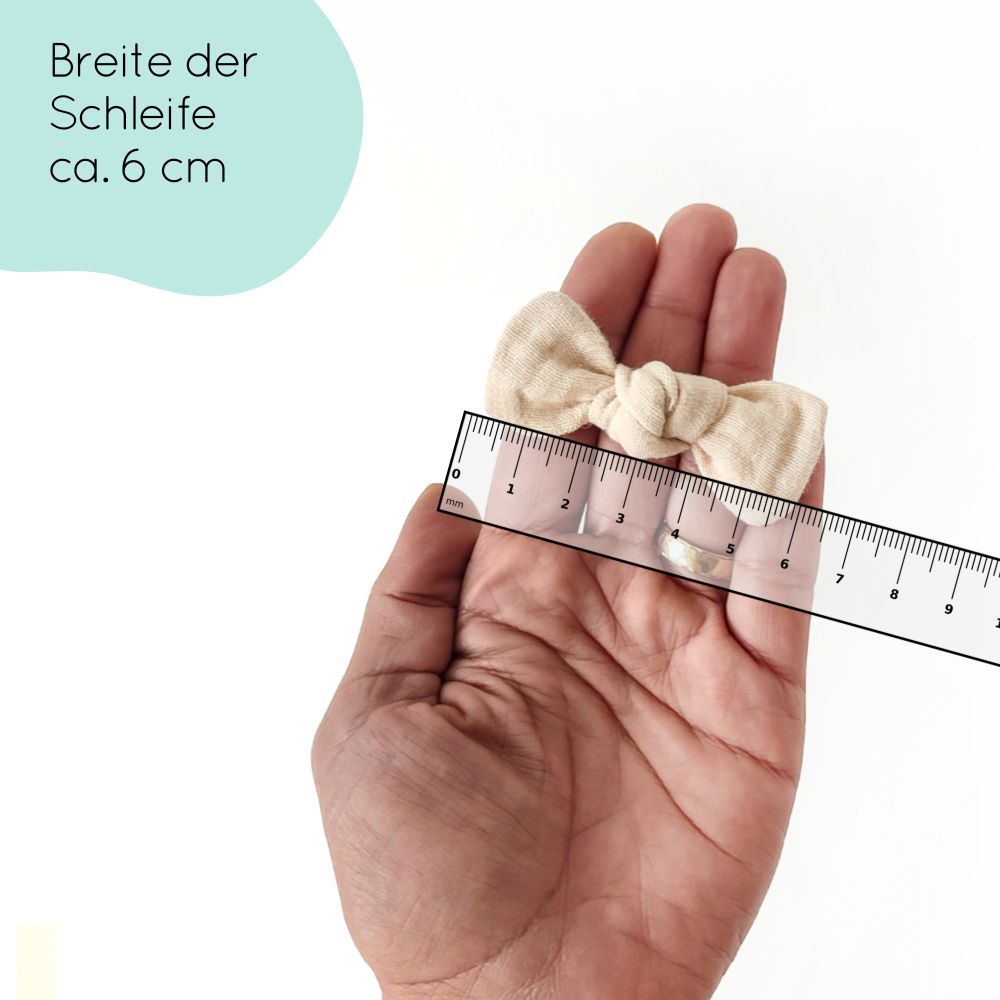 Haarschleife Knoten | Alligatorclip oder Haargummi | beige