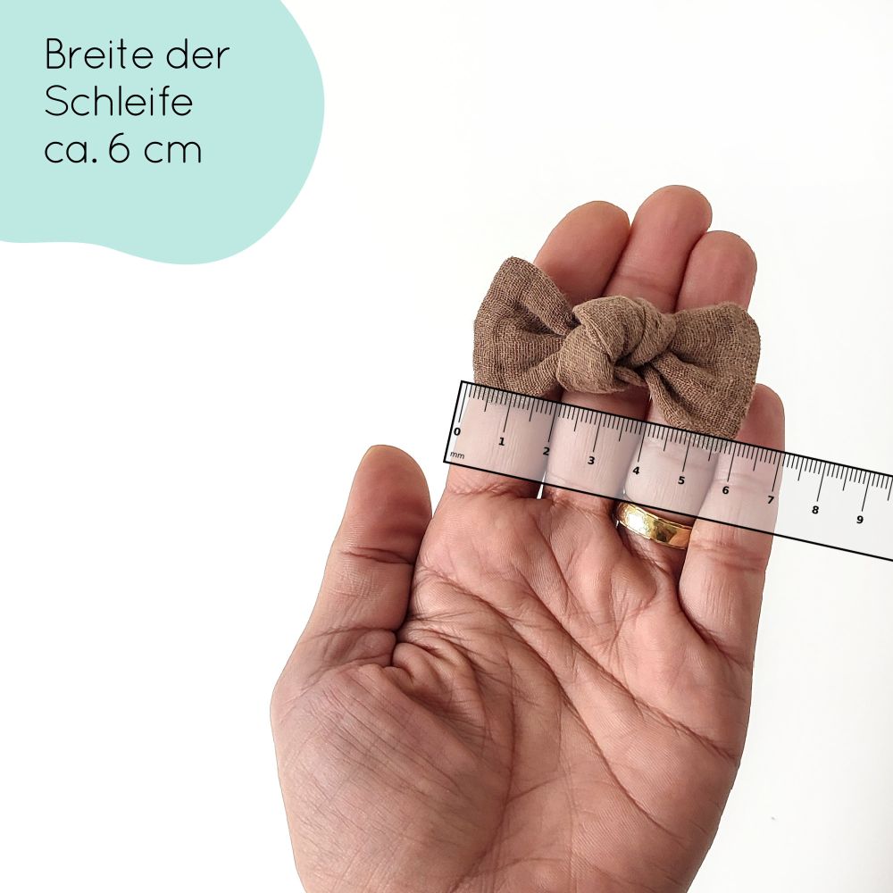 Haarschleife Knoten | Alligatorclip oder Haargummi | braun