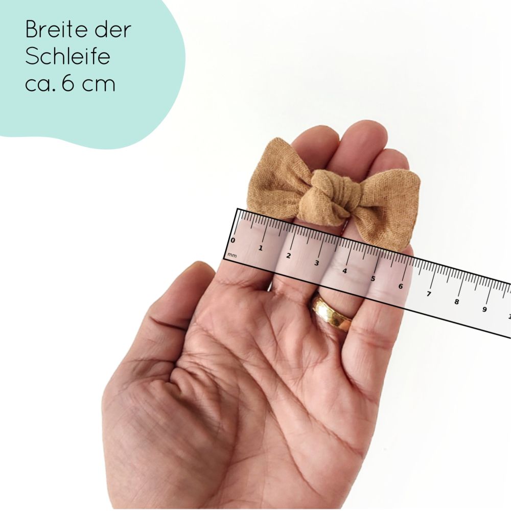 Haarschleife Knoten | Alligatorclip oder Haargummi| camel