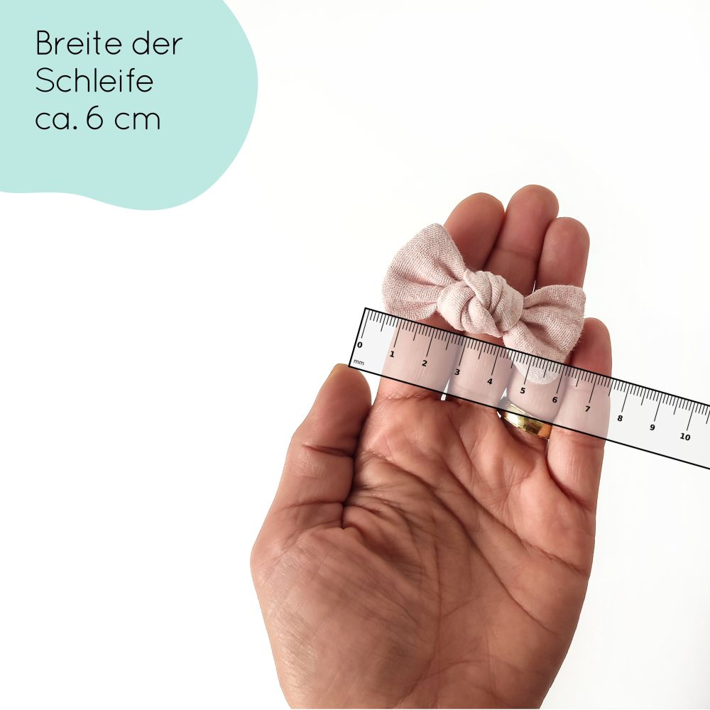 Haarschleife Knoten | Alligatorclip oder Haargummi | hellrosa