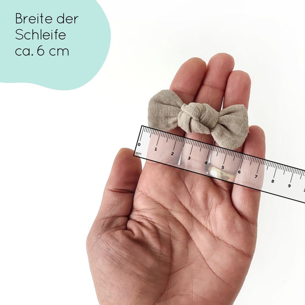 Haarschleife Knoten | Alligatorclip oder Haargummi | taupe
