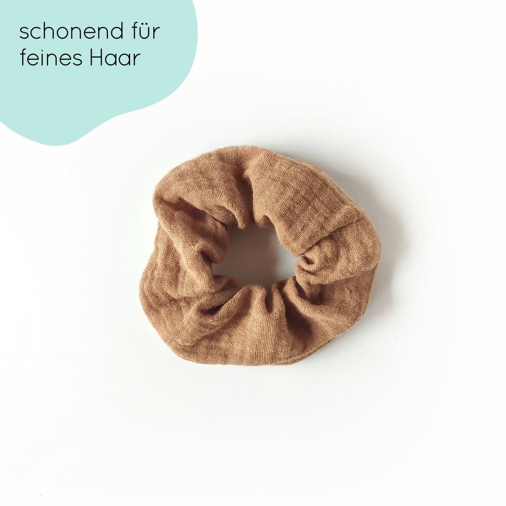 small scrunchie for children | camel