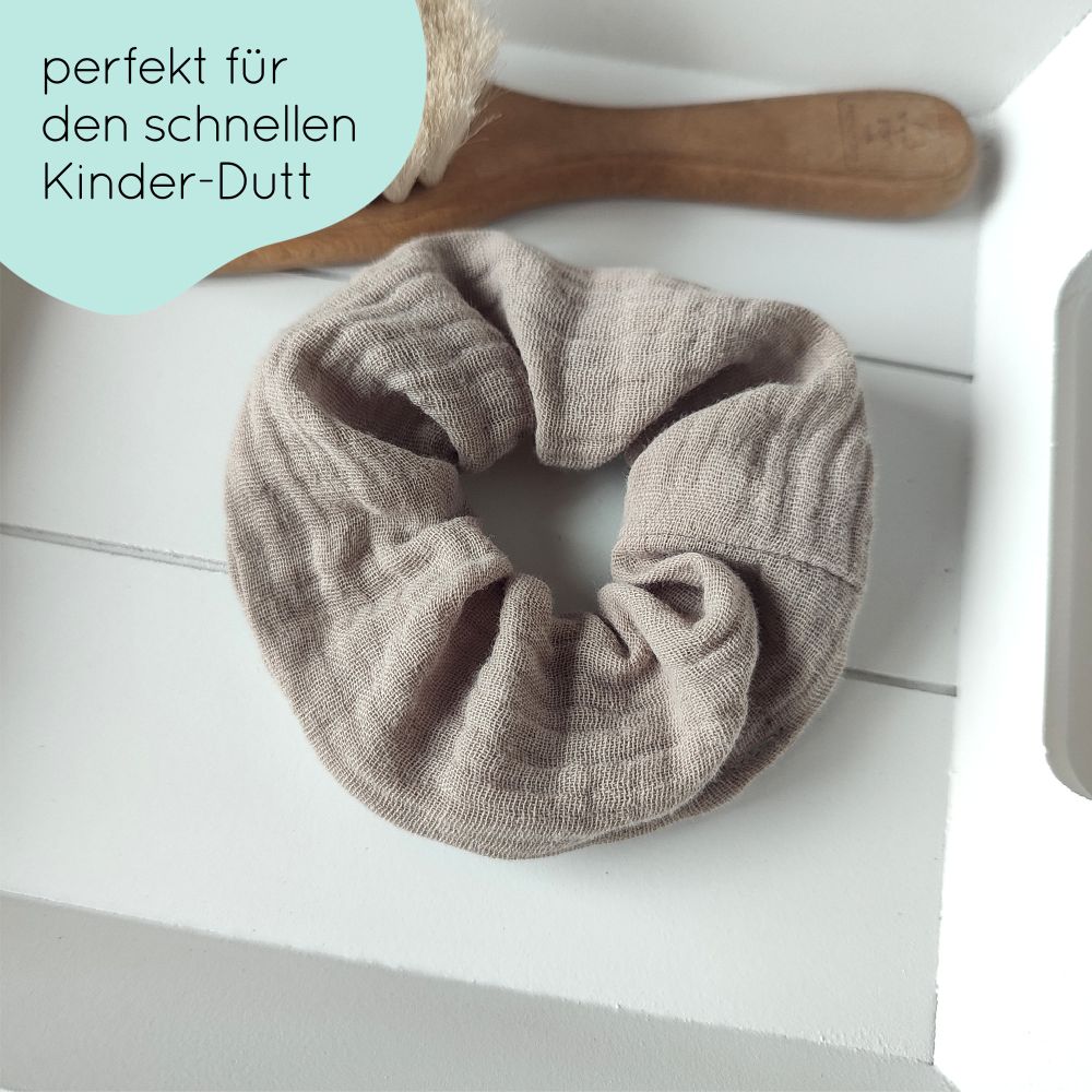 small scrunchie for children | taupe