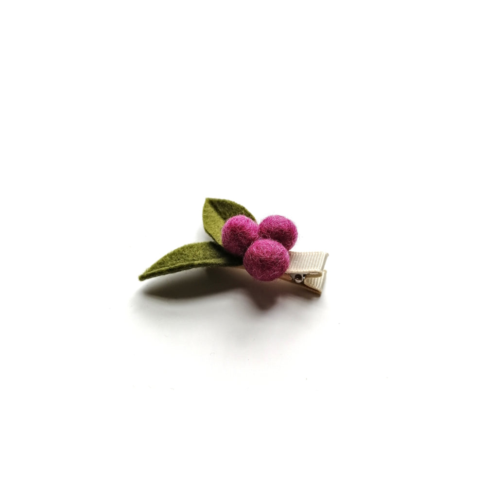 Haarspange mit Filzblume | pink